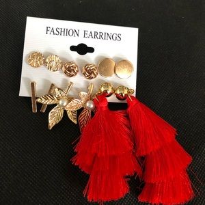 Fashion earrings six pairs